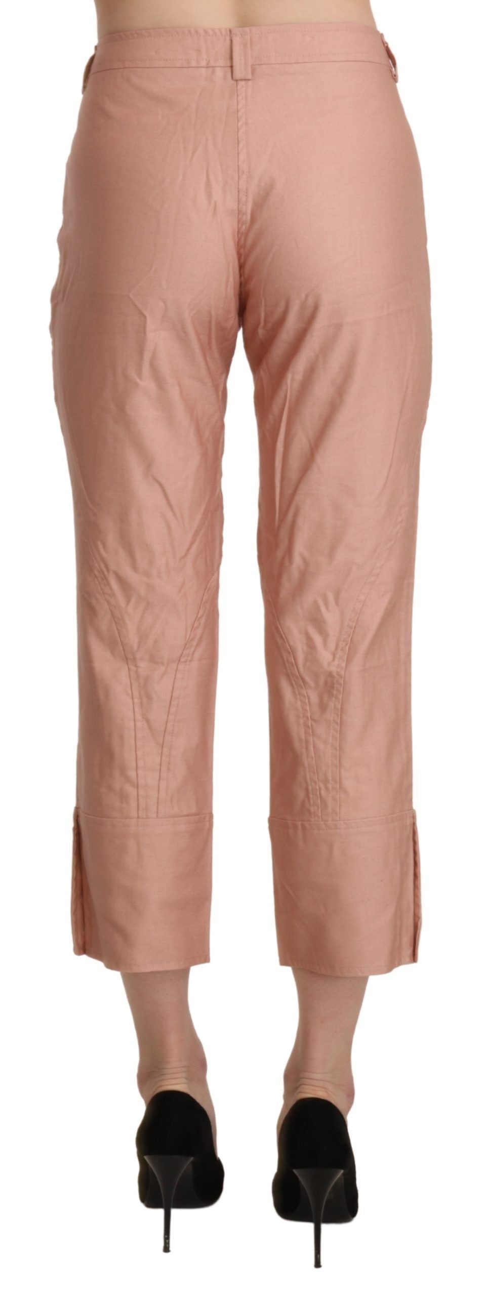 Ermanno Scervino Cotton Pink High Waist Cropped Trouser Pants $992.00 Ermanno Scervino Luzworld