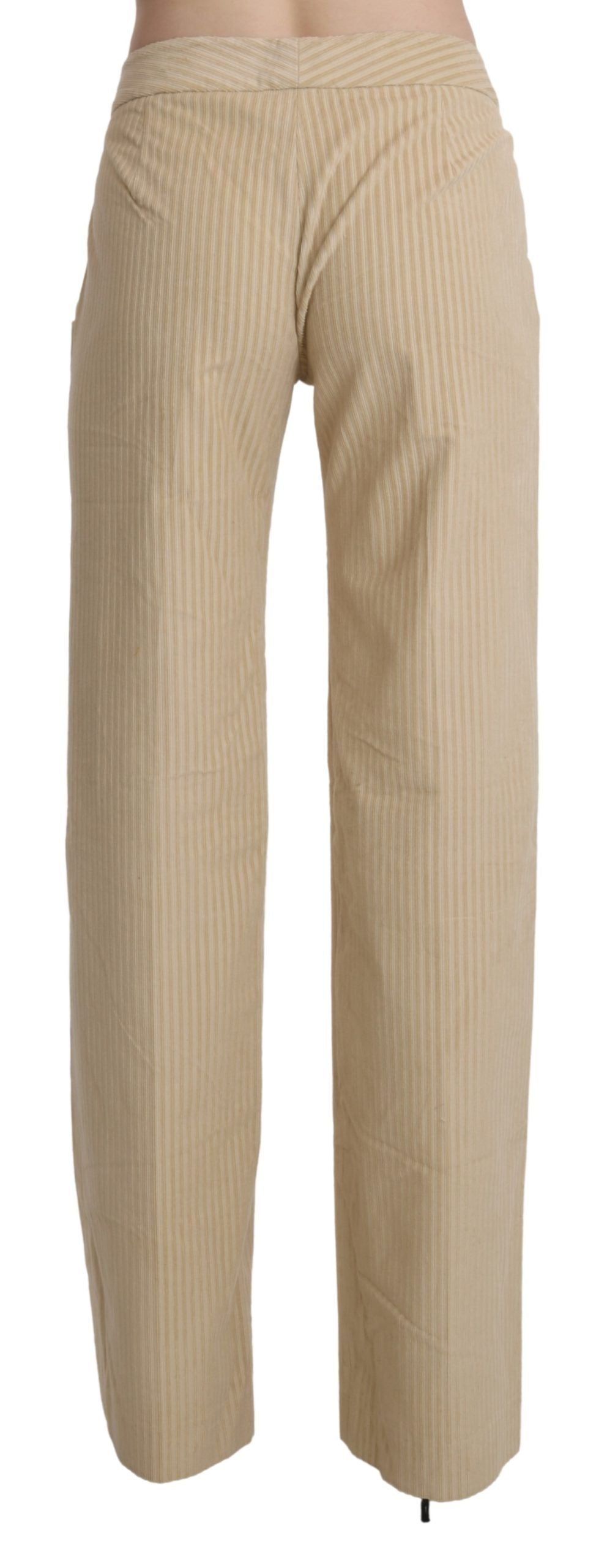 Ermanno Scervino Beige High Waist Flared Wide Leg Trouser Pants $992.00 Ermanno Scervino Luzworld