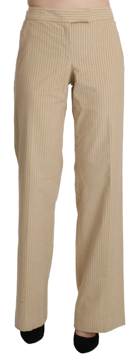 Ermanno Scervino Beige High Waist Flared Wide Leg Trouser Pants $992.00 Ermanno Scervino Luzworld