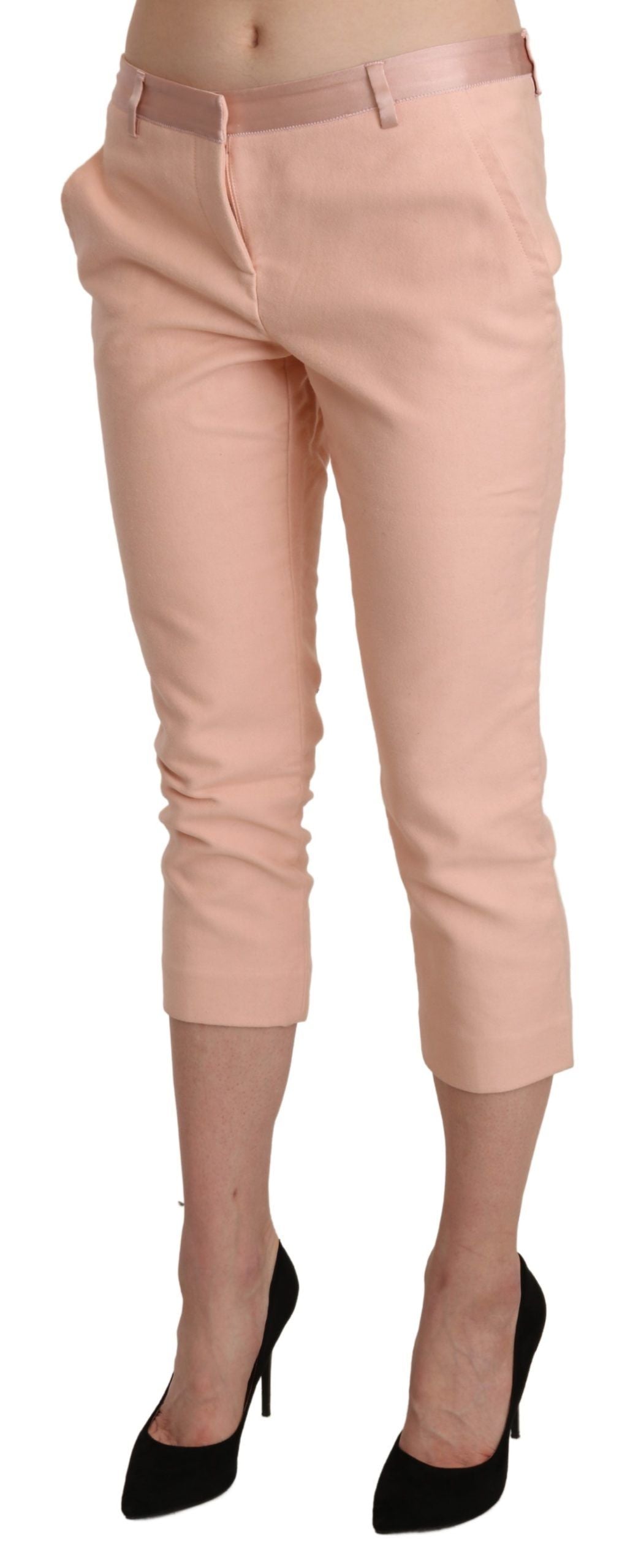 Ermanno Scervino Pink Low Waist Skinny Cropped Capri Pants $992.00 Ermanno Scervino Luzworld