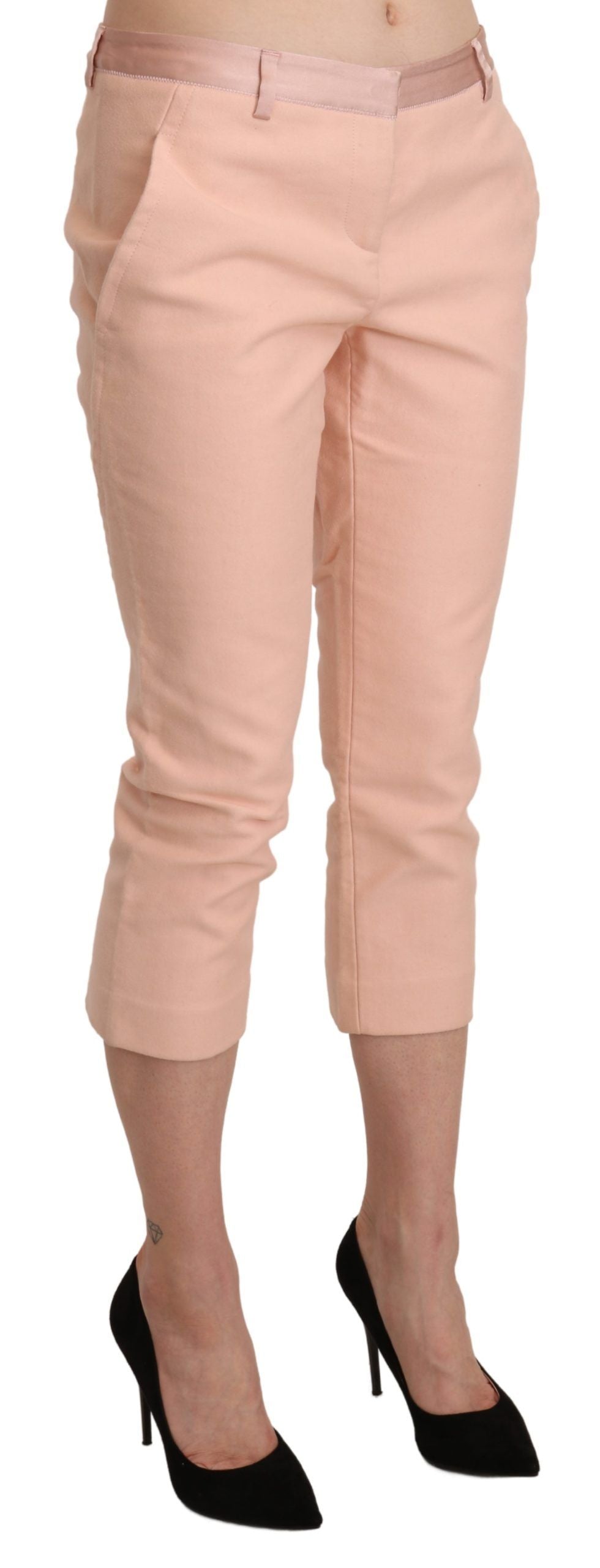Ermanno Scervino Pink Low Waist Skinny Cropped Capri Pants $992.00 Ermanno Scervino Luzworld