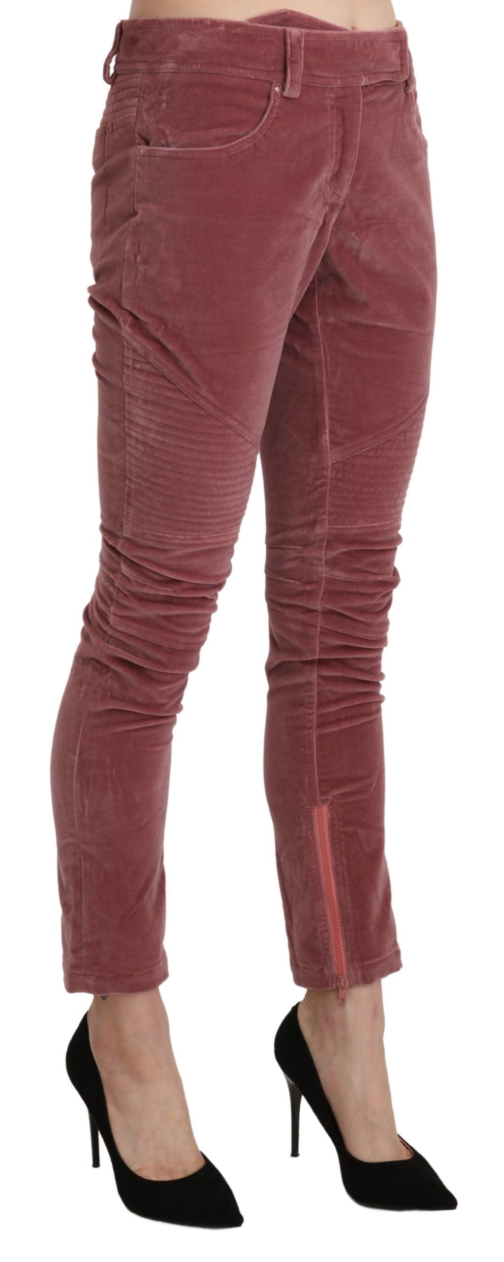 Ermanno Scervino Red Mid Waist Skinny Cotton Pants $992.00 Ermanno Scervino Luzworld