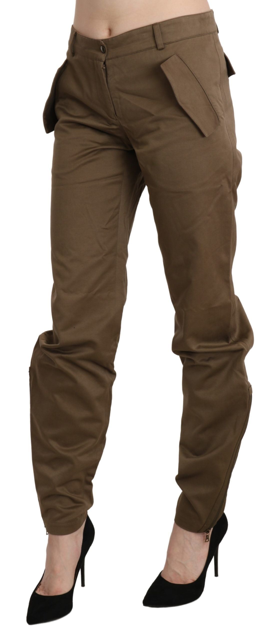 Ermanno Scervino Brown Mid Waist Straight Cotton Pants $772.00 Ermanno Scervino Luzworld