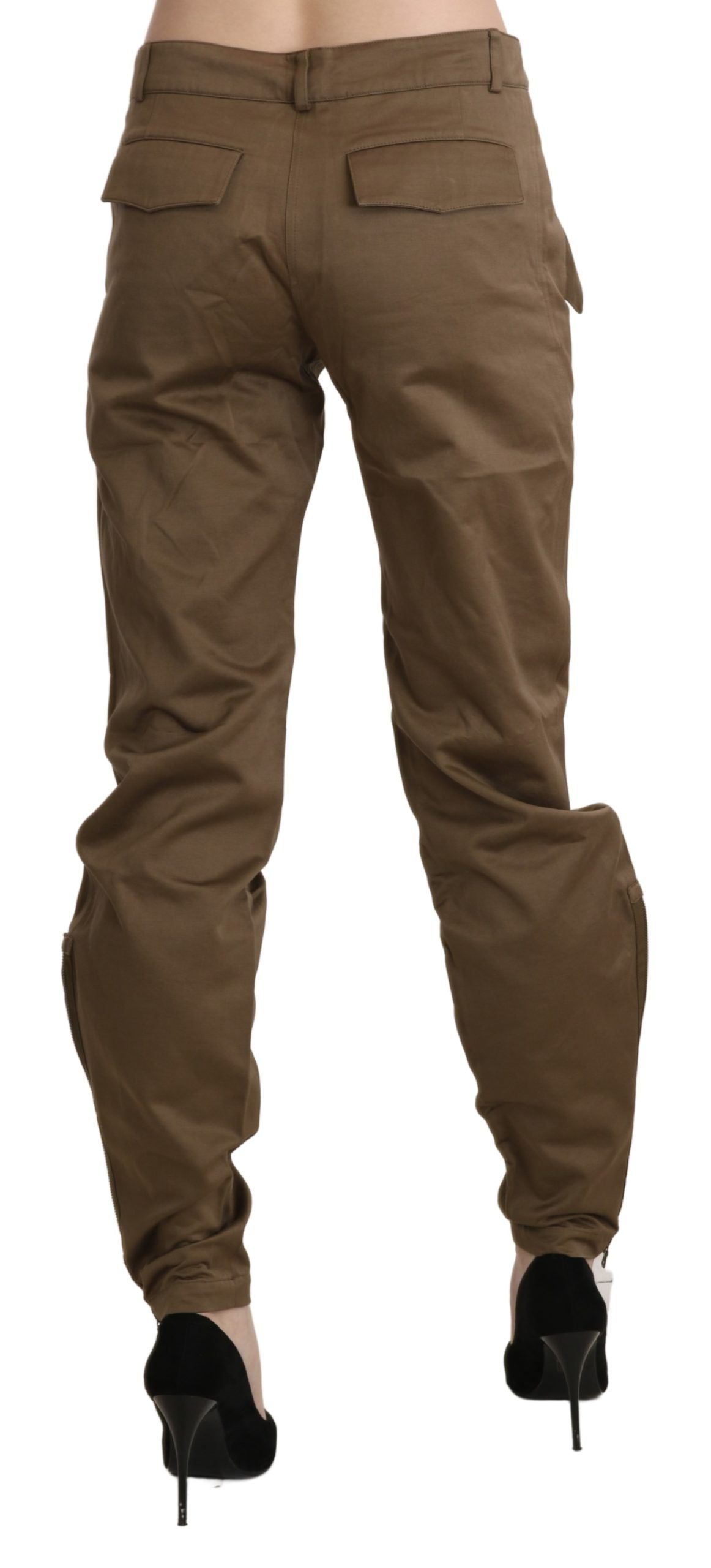 Ermanno Scervino Brown Mid Waist Straight Cotton Pants $772.00 Ermanno Scervino Luzworld