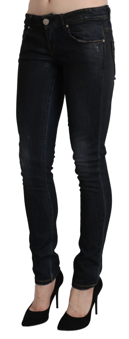 Acht Blue Washed Low Waist Skinny Denim Slim Trouser $607.00 Acht Luzworld