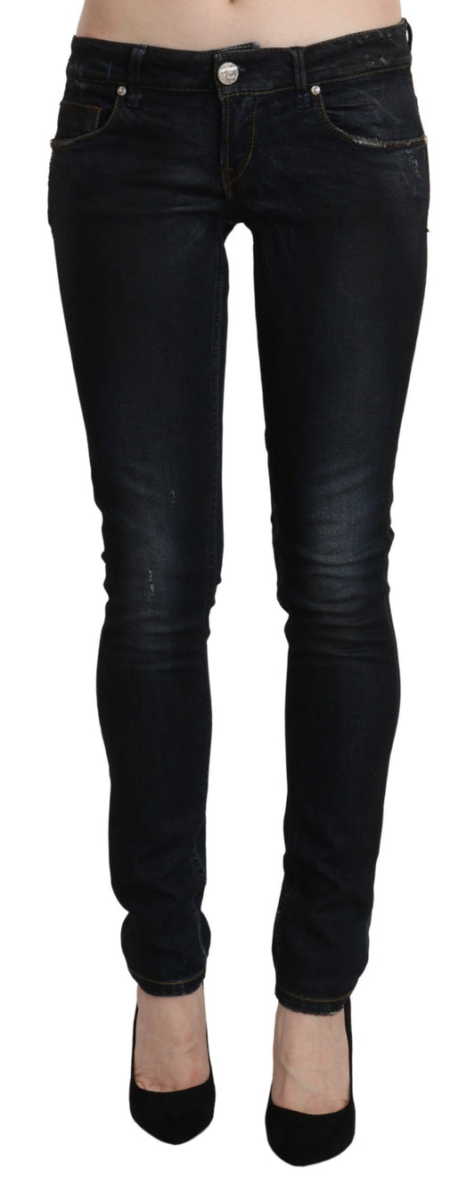 Acht Blue Washed Low Waist Skinny Denim Slim Trouser $607.00 Acht Luzworld
