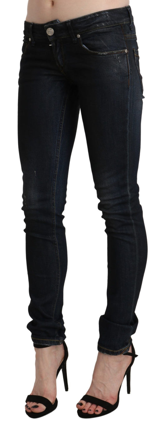 Acht Black Washed Low Waist Skinny Denim Jeans $543.00 Acht Luzworld