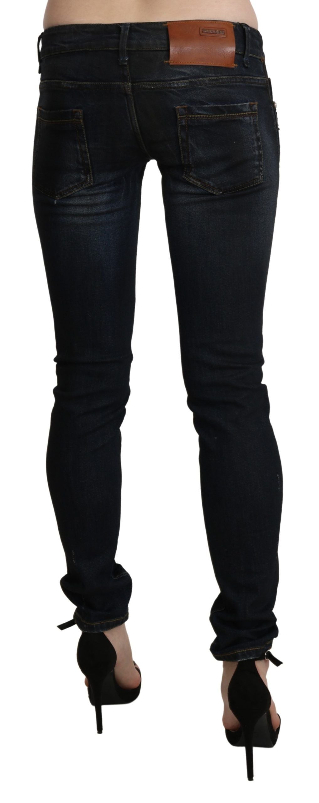 Acht Black Washed Low Waist Skinny Denim Jeans $543.00 Acht Luzworld