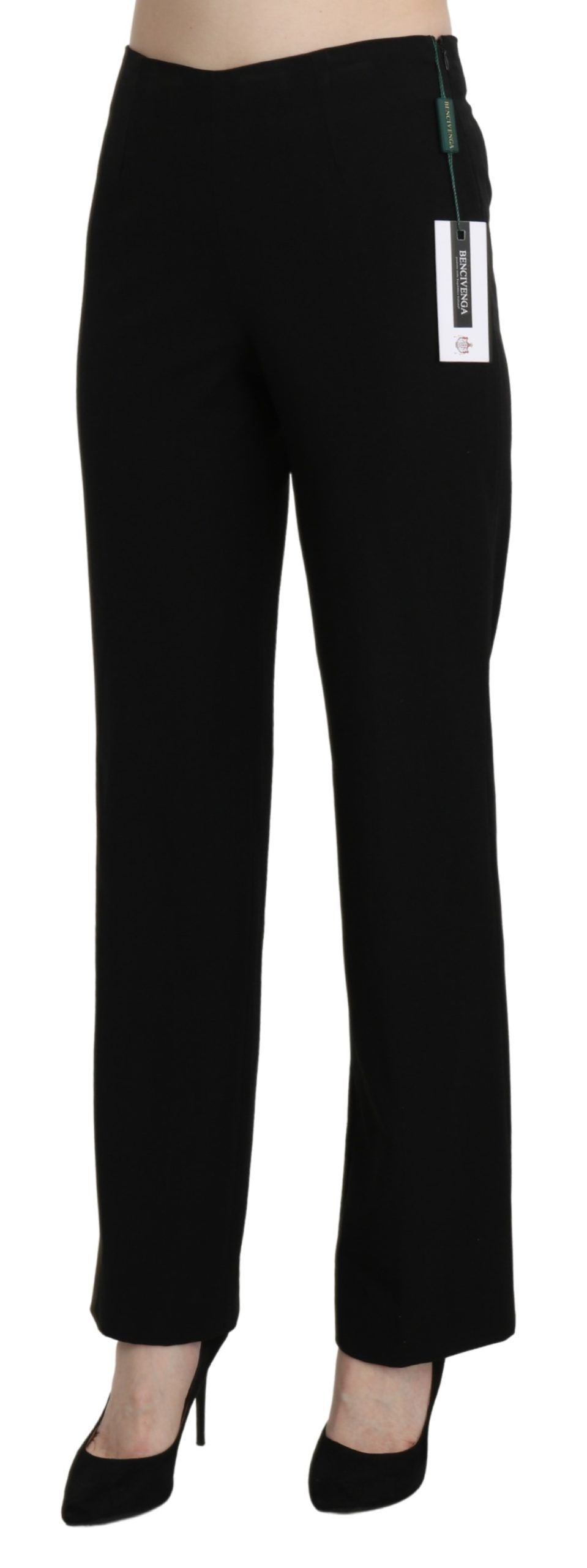 BENCIVENGA Black High Waist Straight Formal Dress Trouser $543.00 BENCIVENGA Luzworld