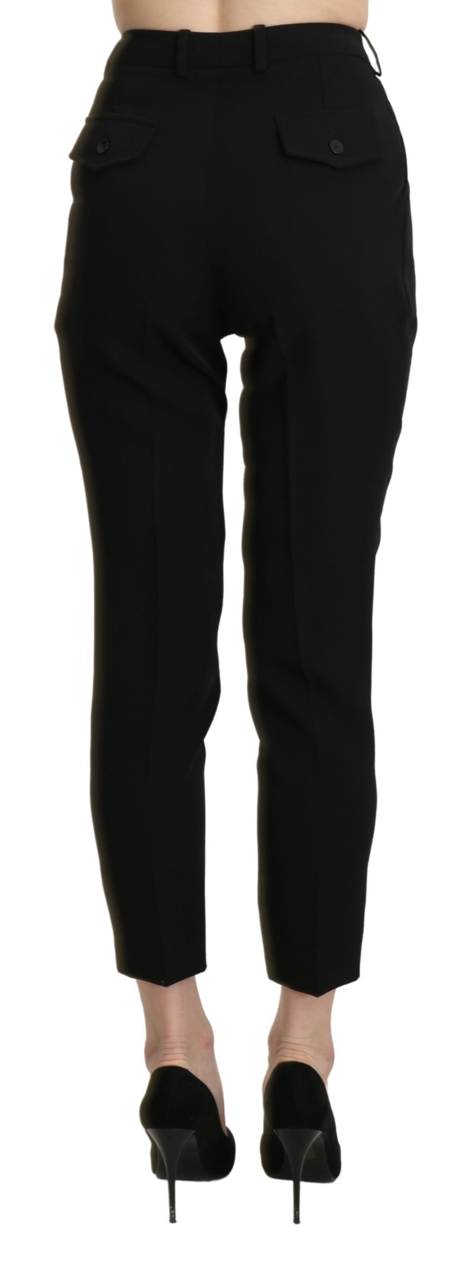 BENCIVENGA Black High Waist Skinny Cropped Dress Trouser Pant $656.00 BENCIVENGA Luzworld