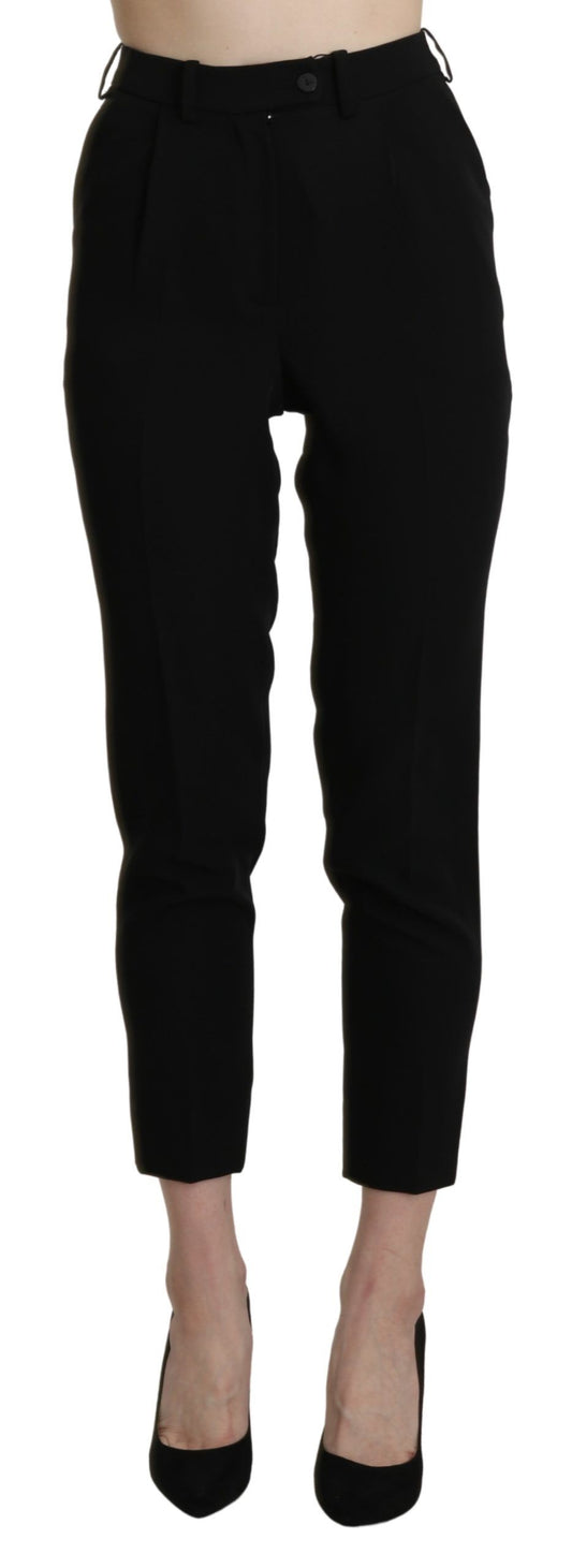 BENCIVENGA Black High Waist Skinny Cropped Dress Trouser Pant $656.00 BENCIVENGA Luzworld