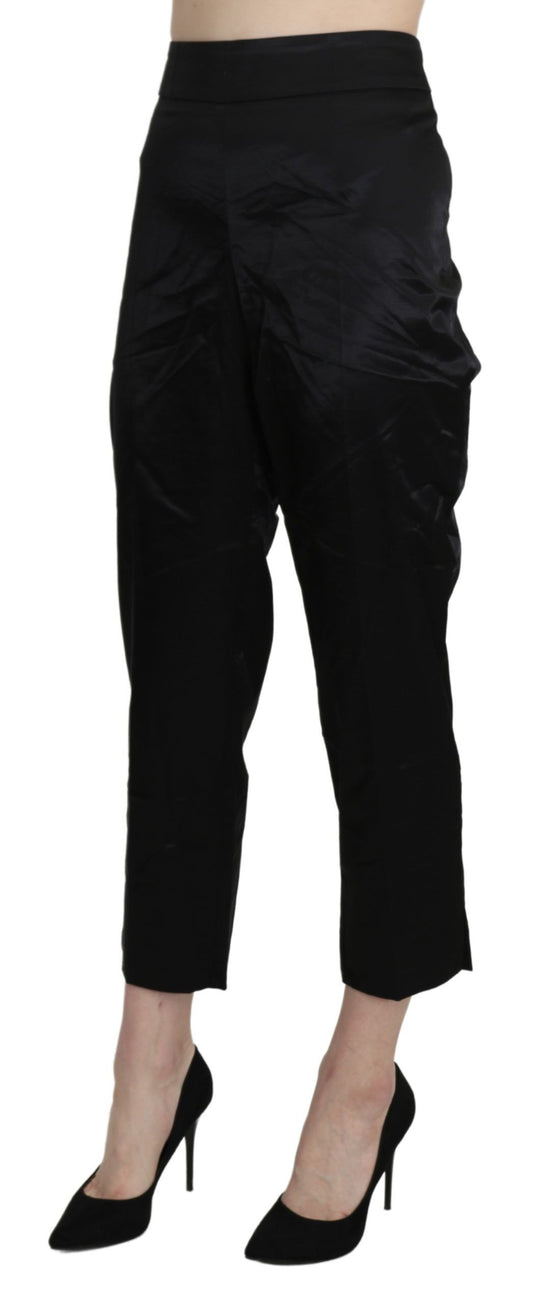 BENCIVENGA Black High Waist Straight Cropped Dress Trouser Pants $555.00 BENCIVENGA Luzworld