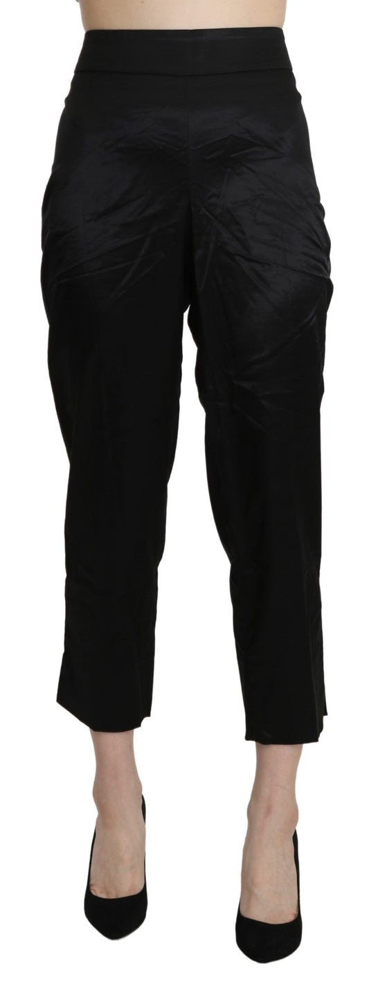 BENCIVENGA Black High Waist Straight Cropped Dress Trouser Pants $555.00 BENCIVENGA Luzworld