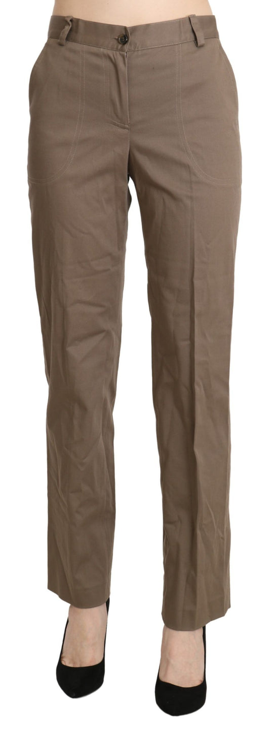 BENCIVENGA Brown High Waist Straight Dress Trouser Pants $555.00 BENCIVENGA Luzworld