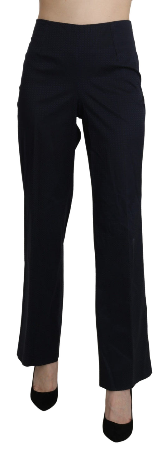 BENCIVENGA Navy Blue High Waist Straight Dress Trouser Pants $555.00 BENCIVENGA Luzworld