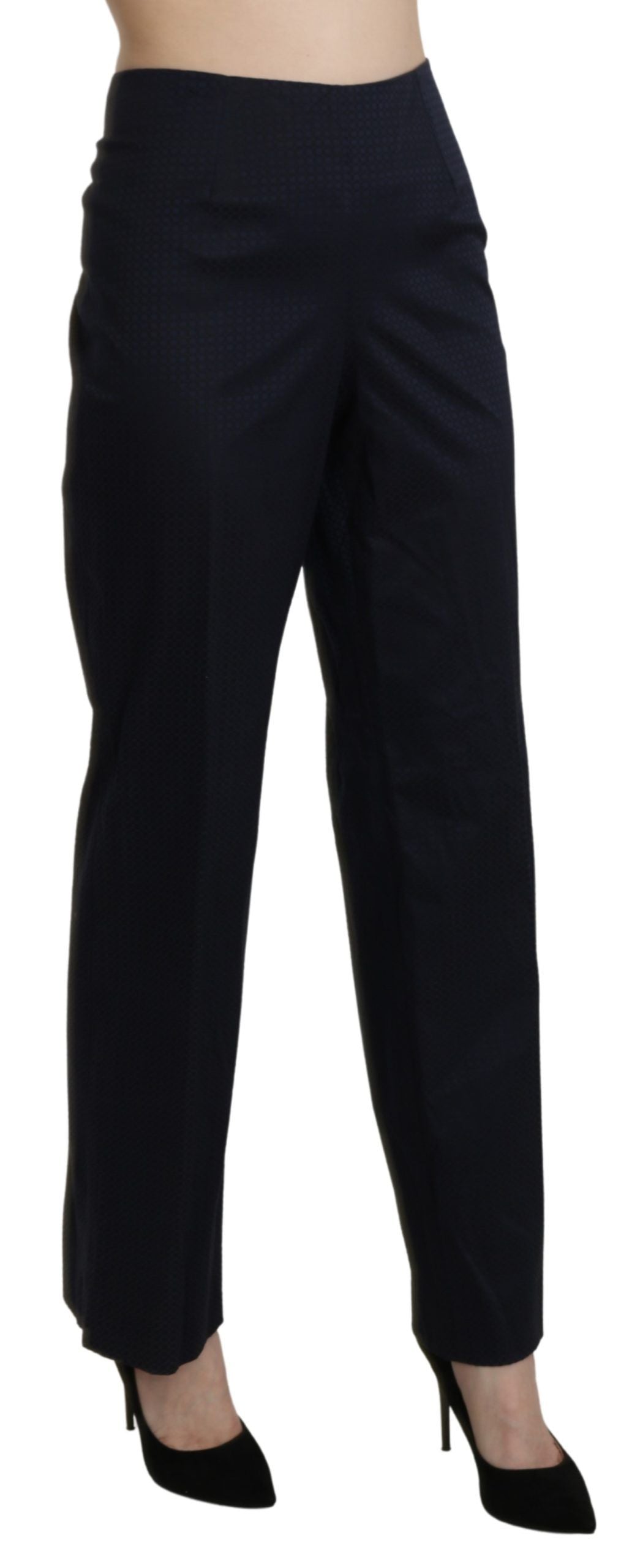 BENCIVENGA Navy Blue High Waist Straight Dress Trouser Pants $555.00 BENCIVENGA Luzworld