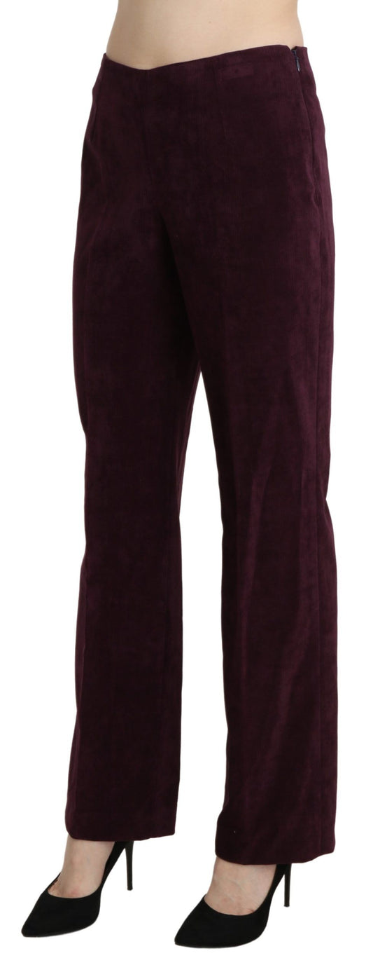 BENCIVENGA Purple Suede High Waist Straight Trouser Pants $555.00 BENCIVENGA Luzworld