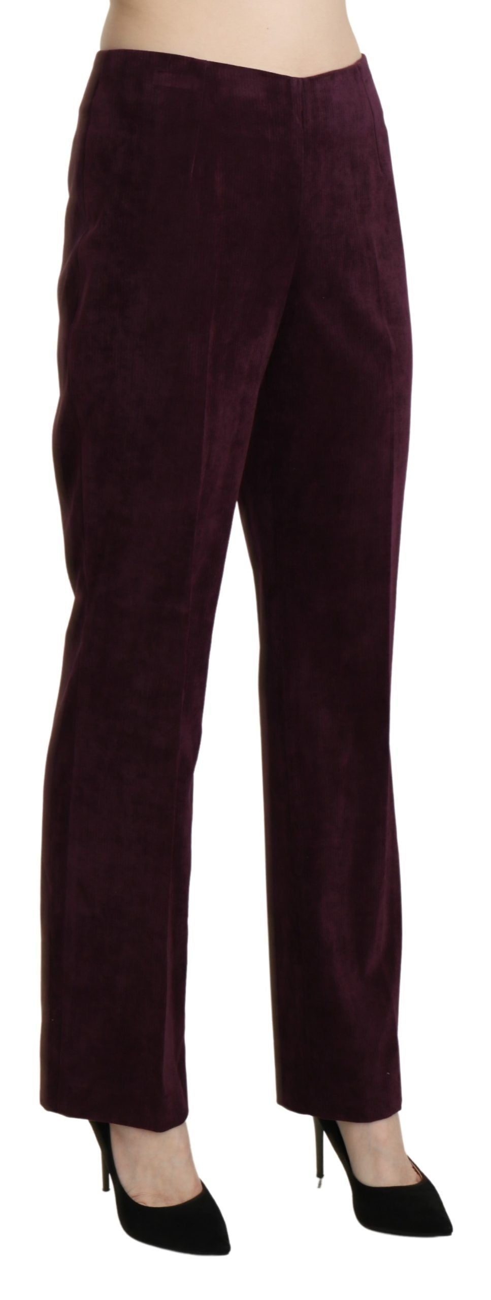 BENCIVENGA Purple Suede High Waist Straight Trouser Pants $555.00 BENCIVENGA Luzworld