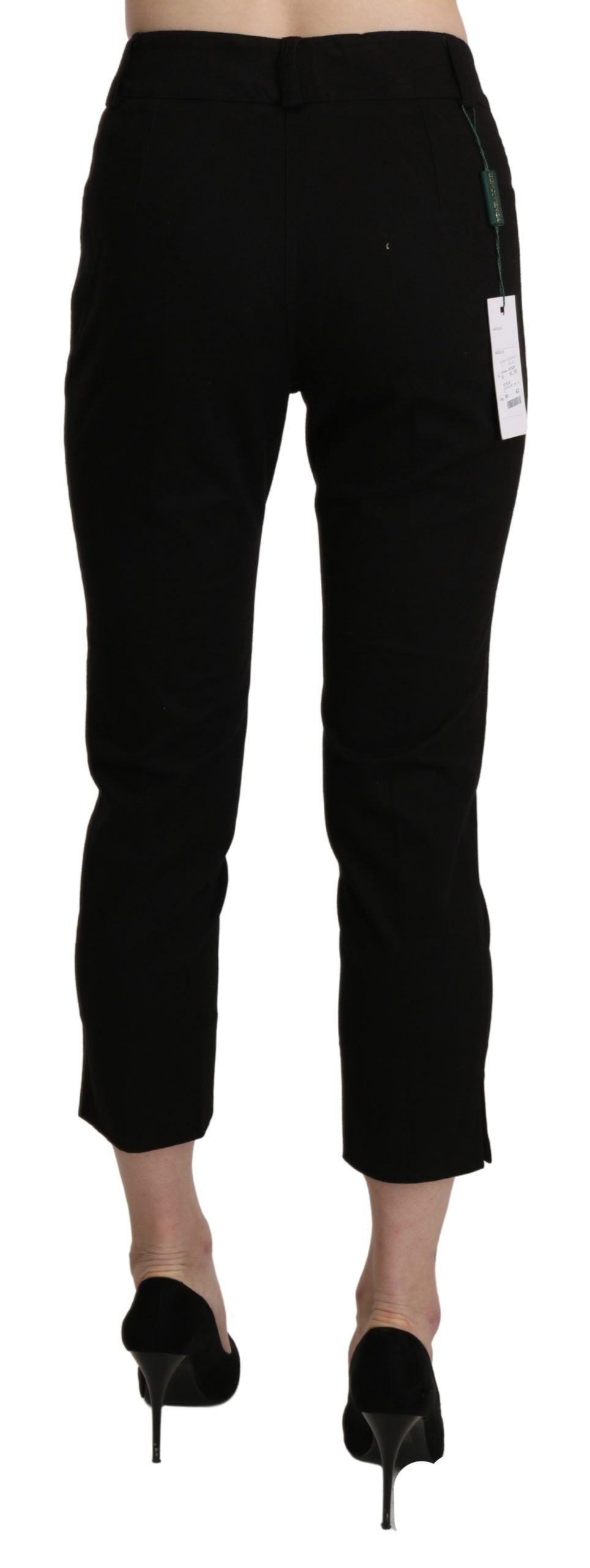 BENCIVENGA Black High Waist Skinny Cropped Dress Trouser Pants $555.00 BENCIVENGA Luzworld