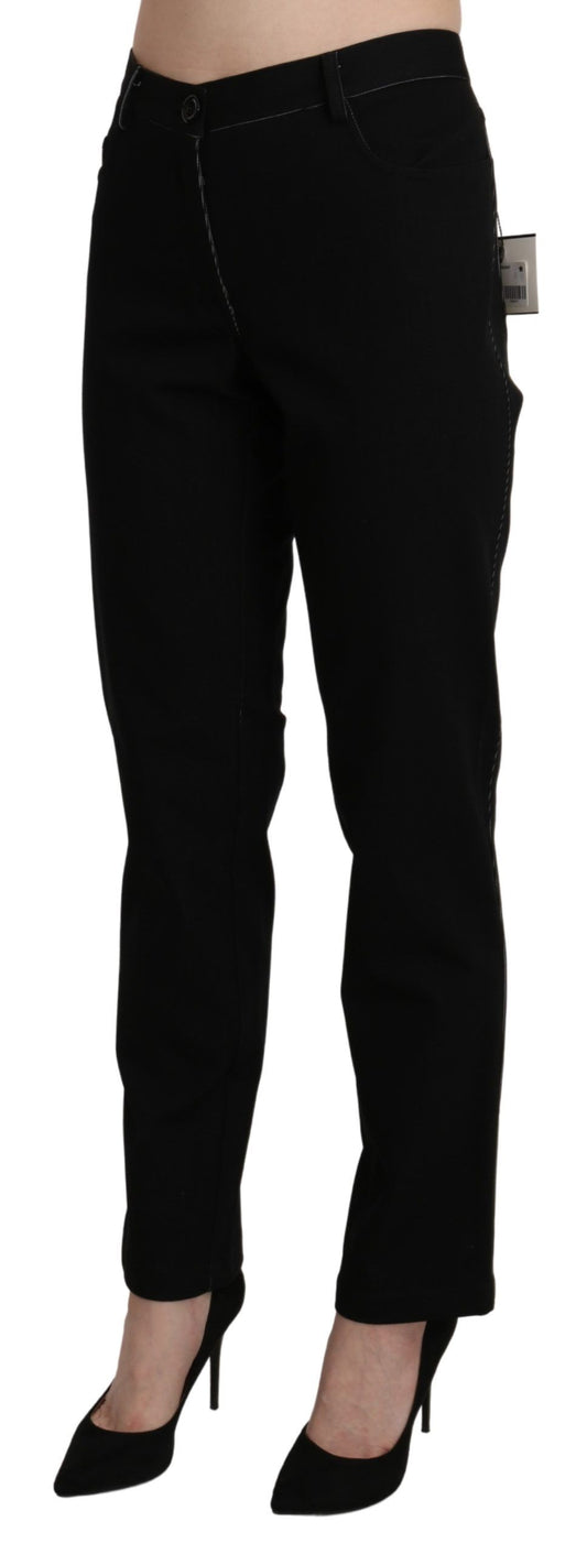 BENCIVENGA Black High Waist Straight Casual Trouser Pant $555.00 BENCIVENGA Luzworld