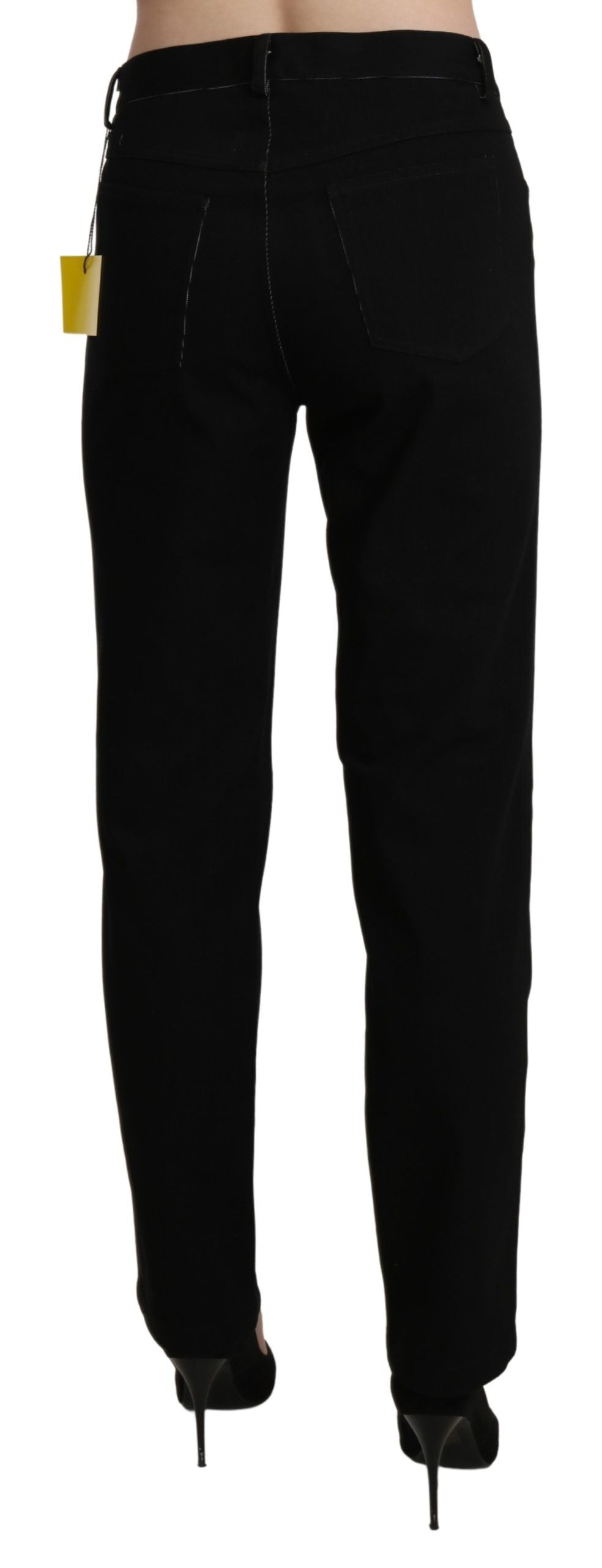 BENCIVENGA Black High Waist Straight Casual Trouser Pant $555.00 BENCIVENGA Luzworld