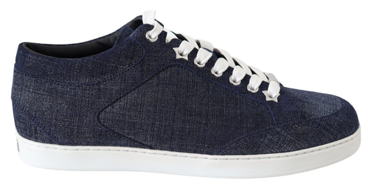 Jimmy Choo Chic Slip-On Blue Denim Suede Sneakers $910.00 Jimmy Choo Luzworld