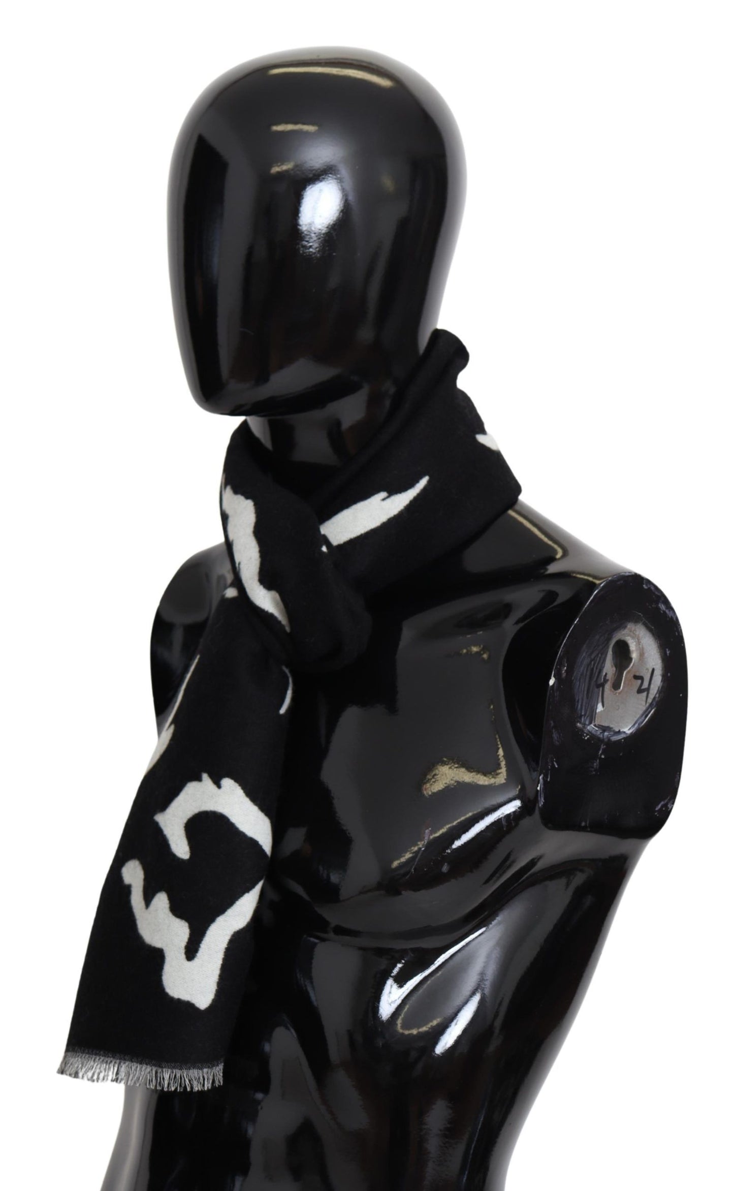 Givenchy Black White Wool Unisex Winter Warm Scarf Wrap Shawl $798.00 Givenchy Luzworld