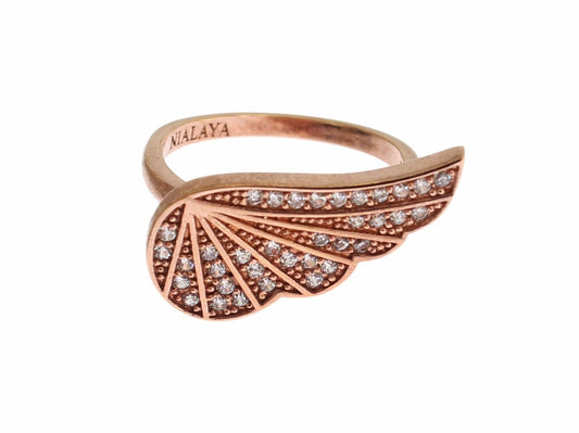 Nialaya Pink Gold 925 Silver Womens Clear CZ Ring $205.00 Nialaya Luzworld
