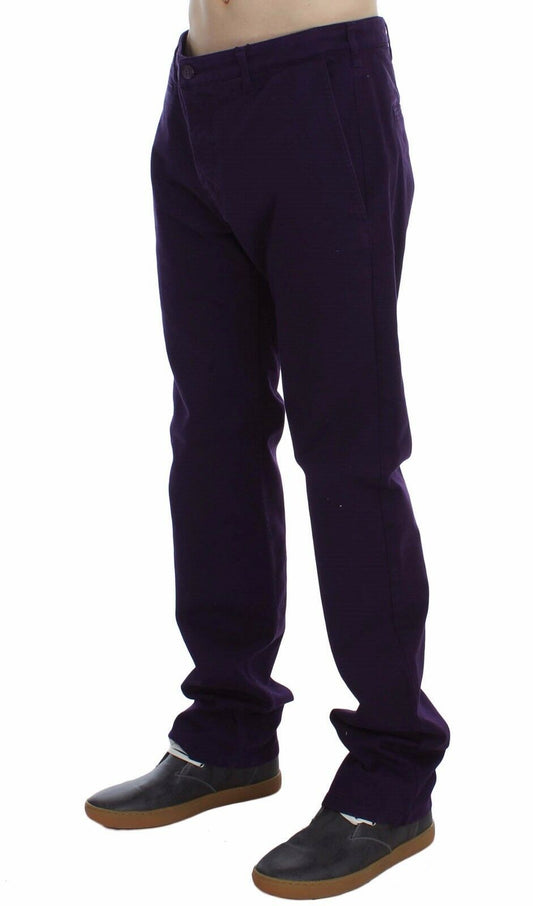 GF Ferre Purple Cotton Stretch Purple Fit Pants $607.00 GF Ferre Luzworld