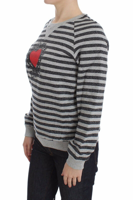 Exte Gray Striped Cotton Crewneck Sweater $491.00 Exte Luzworld