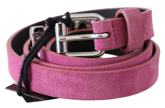 Just Cavalli Pink Silver Chrome Metal Buckle Waist Belt $564.00 Just Cavalli Luzworld