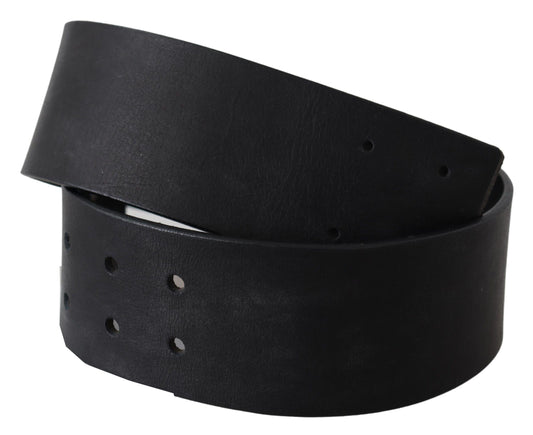 GF Ferre Black Genuine Leather Wide Logo Waist Belt $564.00 GF Ferre Luzworld