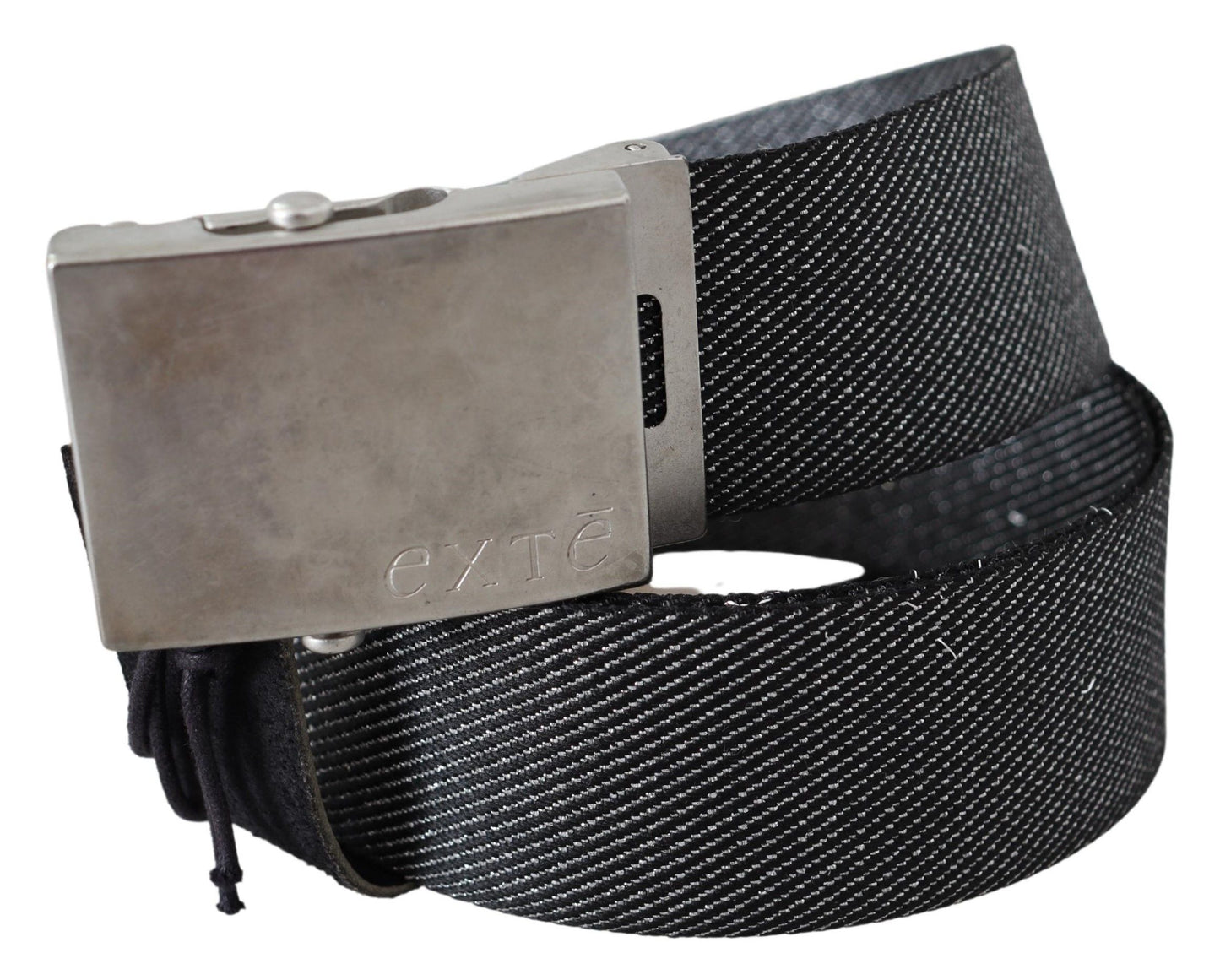 Exte Black Silver Metal Brushed Buckle Waist Belt $201.00 Exte Luzworld