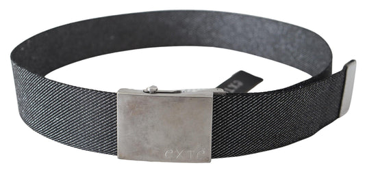 Exte Black Silver Metal Brushed Buckle Waist Belt $201.00 Exte Luzworld