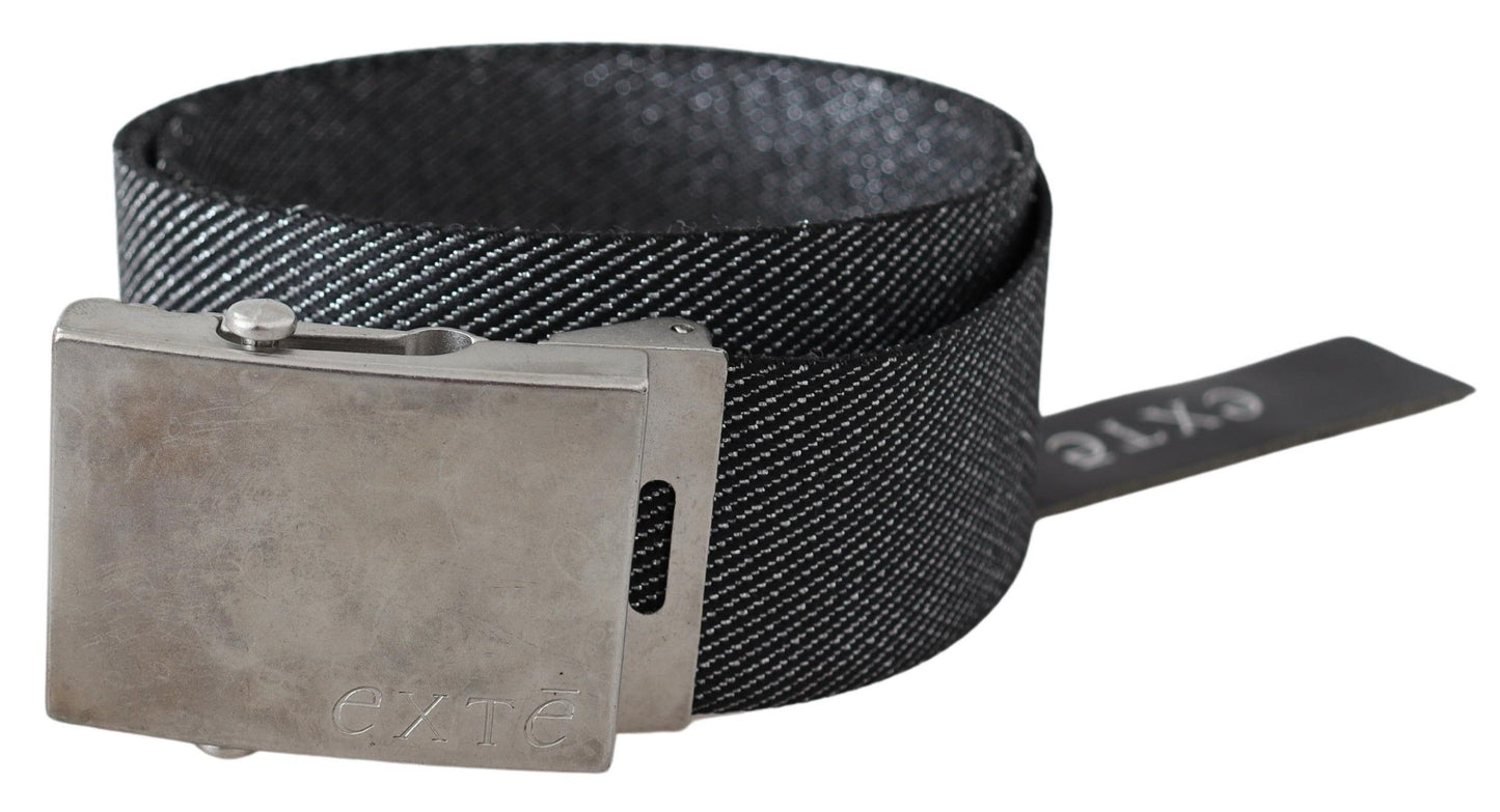 Exte Black Silver Metal Brushed Buckle Waist Belt $201.00 Exte Luzworld