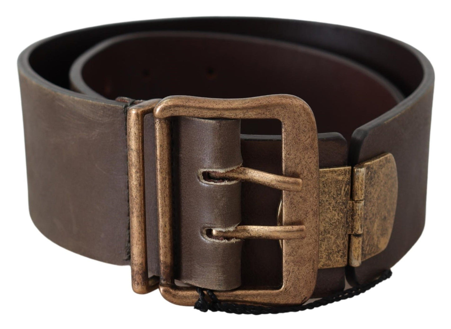 Ermanno Scervino Brown Leather Wide Bronze Buckle Waist Belt $564.00 Ermanno Scervino Luzworld