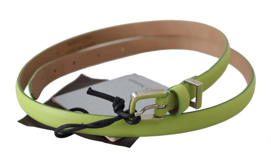 Scervino Street Green Leather Chartreuse Silver Green Buckle Belt $254.00 Scervino Street Luzworld