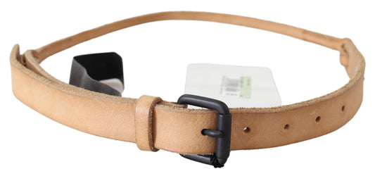 Scervino Street Light Brown Slim Leather Black Logo Buckle Belt Belt $254.00 Scervino Street Luzworld