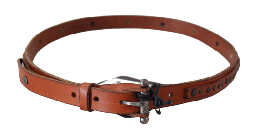 Scervino Street Brown Genuine Leather Rustic Silver Buckle Belt $254.00 Scervino Street Luzworld