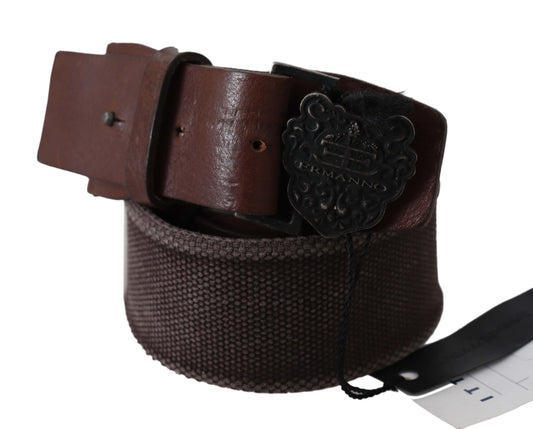 Ermanno Scervino Dark Brown Leather Wide Buckle Waist Belt $514.00 Ermanno Scervino Luzworld