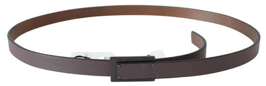 Costume National Brown Leather Tactical Logo Buckle Dark $250.00 Costume National Luzworld