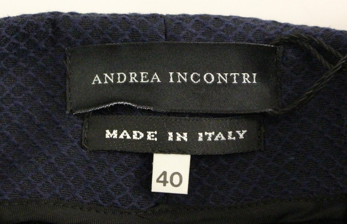 Andrea Incontri Blue Cropped Cotton Pants $800.00 Andrea Incontri Luzworld
