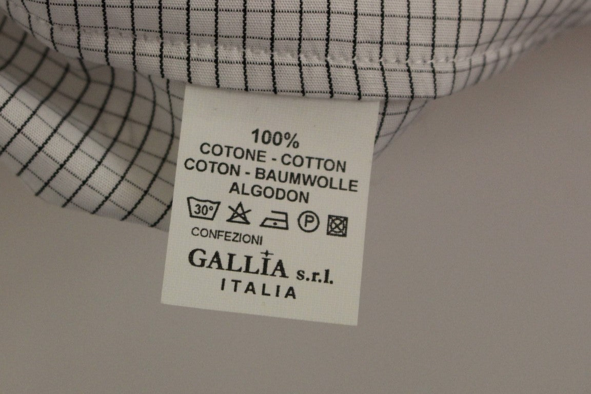 Andrea Incontri White Cotton Checkered Stretch Skirt $684.00 Andrea Incontri Luzworld