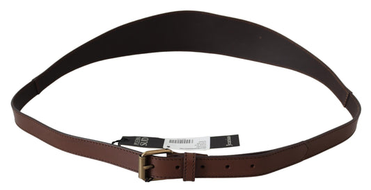 PLEIN SUD Brown Wide Leather Rustic Gold Metal Buckle Dark $514.00 PLEIN SUD Luzworld