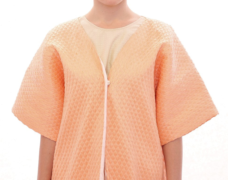 Andrea Incontri Pink Short Sleeves Jacket Coat $1461.00 Andrea Incontri Luzworld