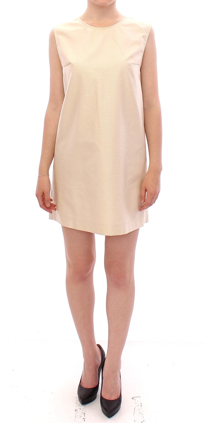 Andrea Incontri Beige Sleeveless Shift Mini Dress $684.00 Andrea Incontri Luzworld