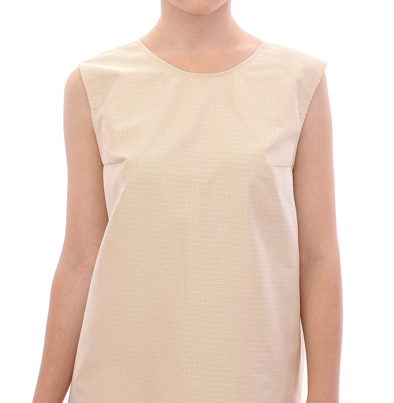 Andrea Incontri Beige Sleeveless Shift Mini Dress $684.00 Andrea Incontri Luzworld