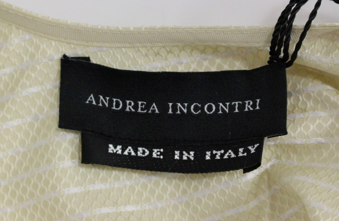 Andrea Incontri Beige Sleeveless Shift Mini Dress $684.00 Andrea Incontri Luzworld