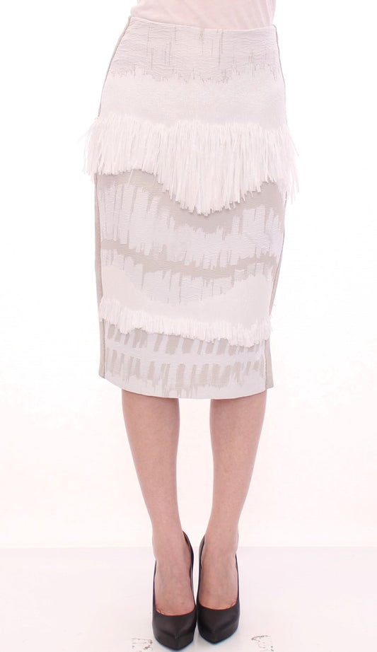 Arzu Kaprol White Acrylic Straight Pencil Skirt $1597.00 Arzu Kaprol Luzworld