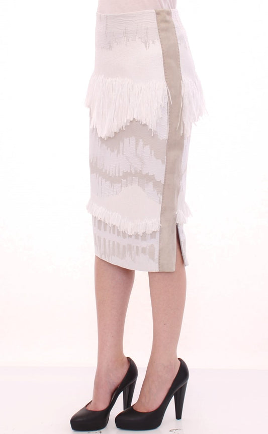 Arzu Kaprol White Acrylic Straight Pencil Skirt $1597.00 Arzu Kaprol Luzworld